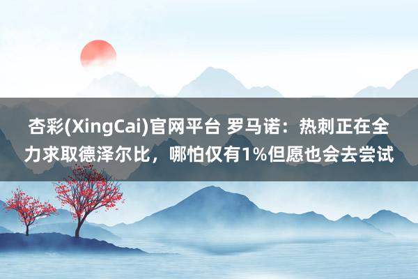 杏彩(XingCai)官网平台 罗马诺：热刺正在全力求取德泽尔比，哪怕仅有1%但愿也会去尝试
